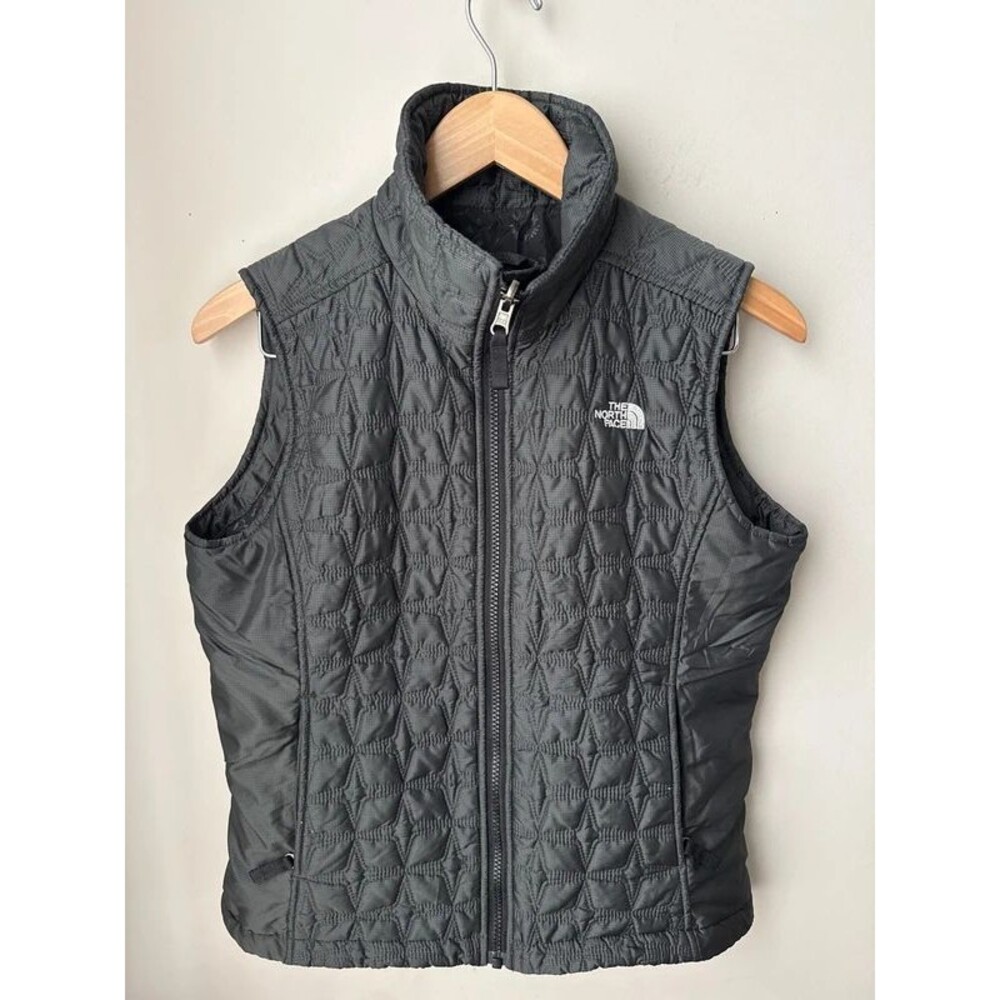 The North Face Gray Quilted Insulated Vest Floral Small
